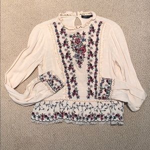 Zara embroidered top